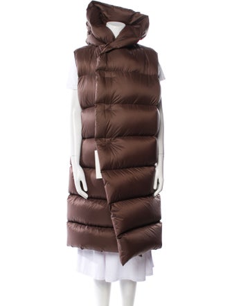 Rick Owens 2023 'Luxor' Hooded Gilet Down Coat