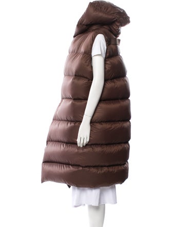 Rick Owens 2023 'Luxor' Hooded Gilet Down Coat