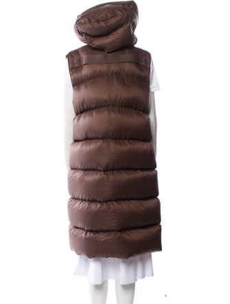 Rick Owens 2023 'Luxor' Hooded Gilet Down Coat