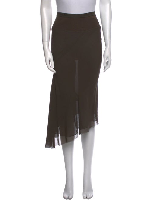 Rick Owens Silk Midi Length Skirt