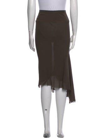 Rick Owens Silk Midi Length Skirt
