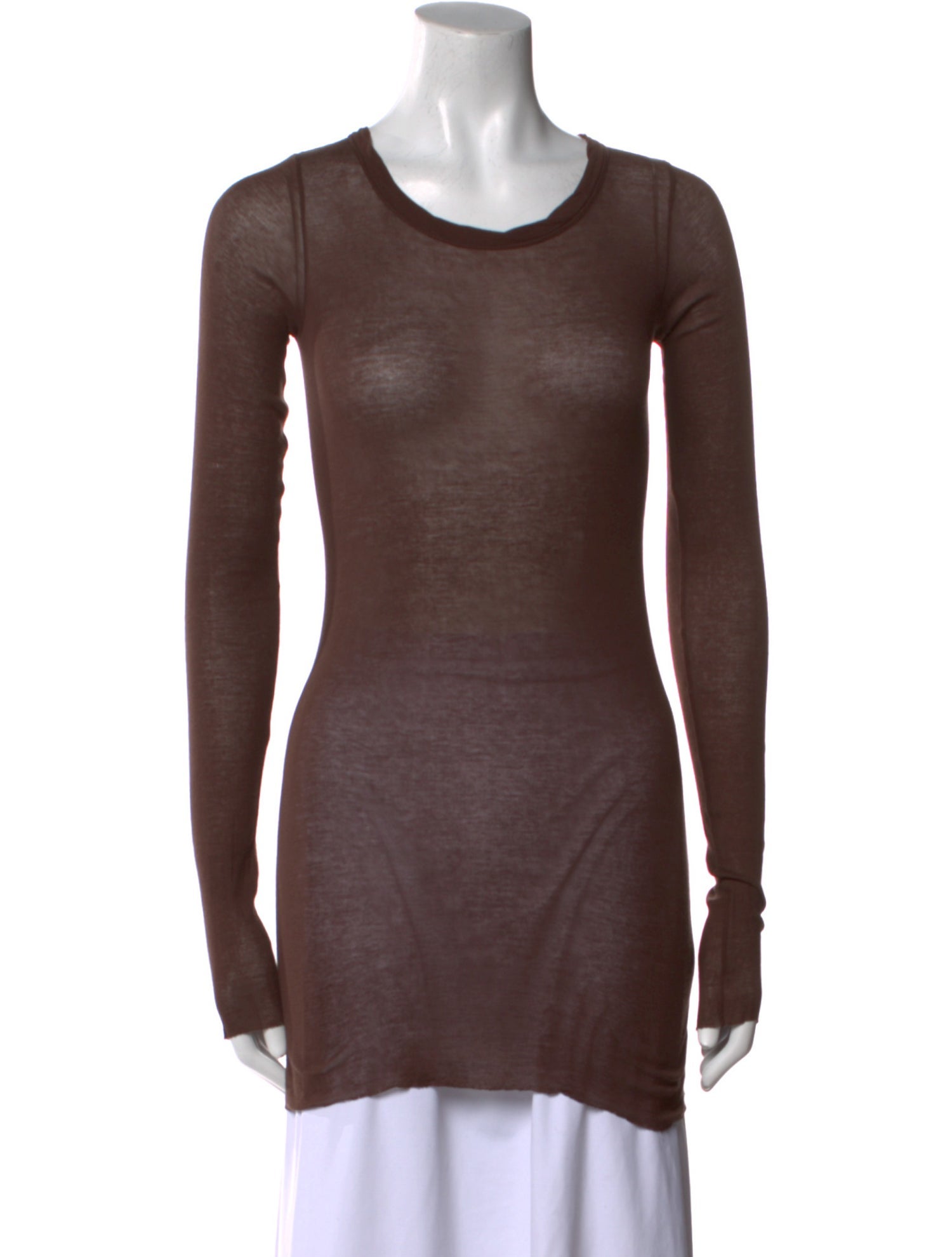 Rick Owens Scoop Neck Long Sleeve T-Shirt