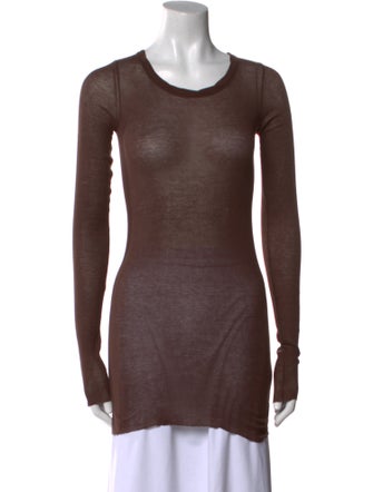 Rick Owens Scoop Neck Long Sleeve T-Shirt