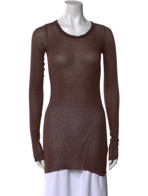 Rick Owens Scoop Neck Long Sleeve T-Shirt