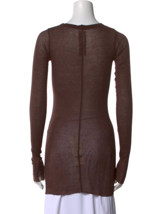 Rick Owens Scoop Neck Long Sleeve T-Shirt