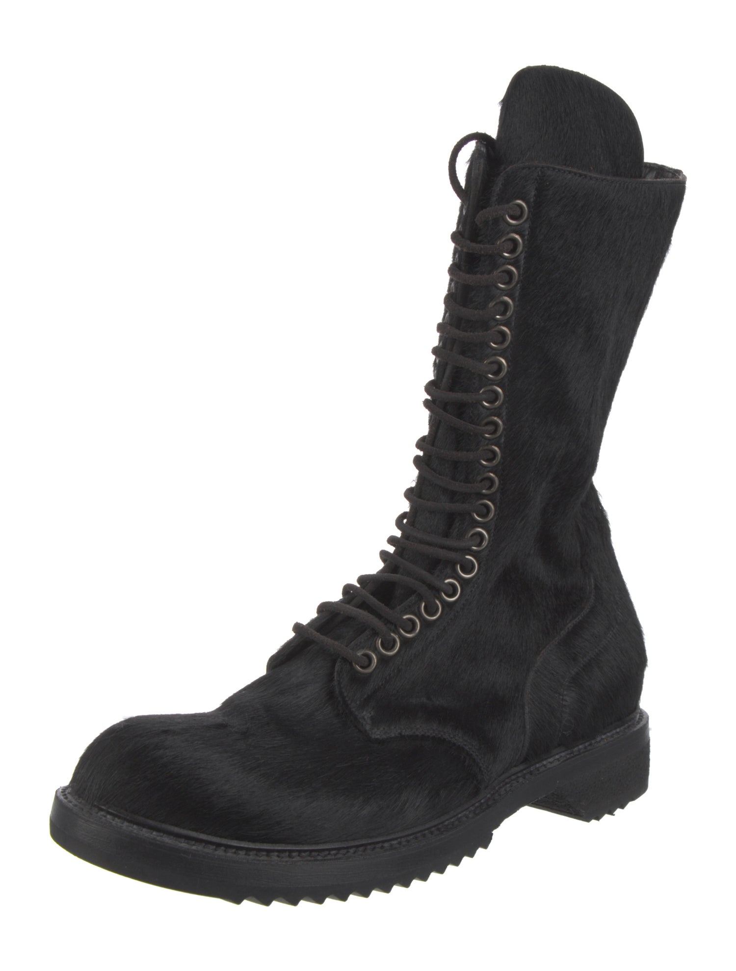 Rick Owens Ponyhair Combat Boots