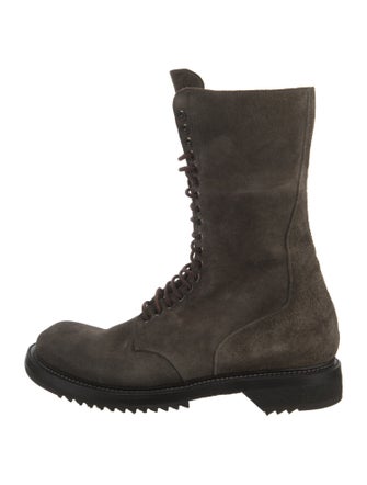 Rick Owens Suede Combat Boots