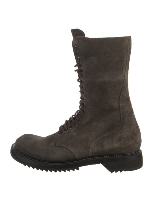 Rick Owens Suede Combat Boots