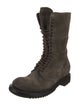 Rick Owens Suede Combat Boots