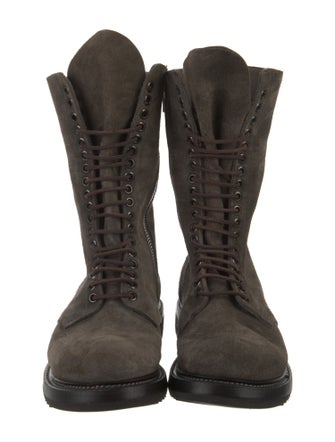 Rick Owens Suede Combat Boots