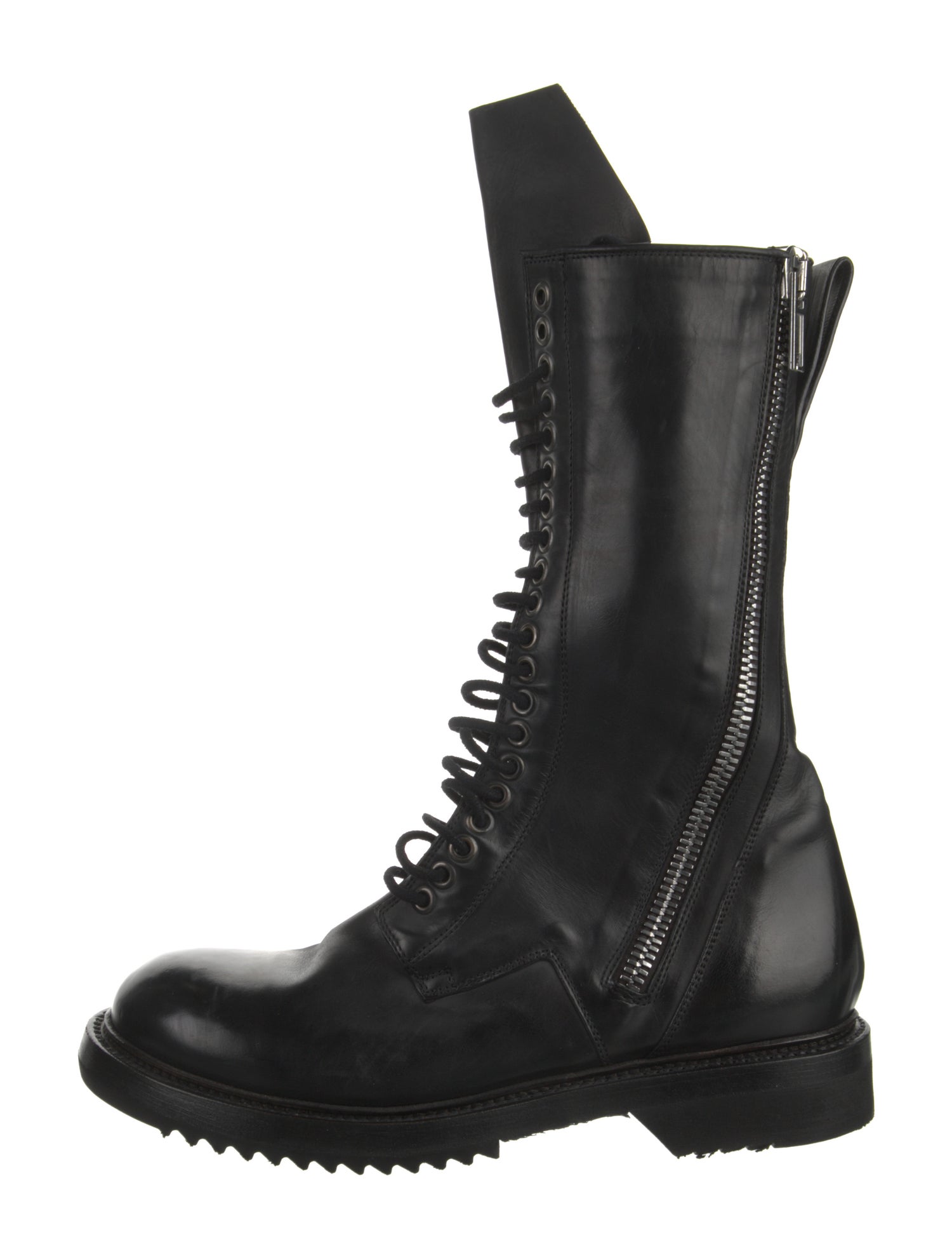 Rick Owens Leather Combat Boots