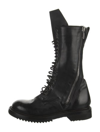 Rick Owens Leather Combat Boots
