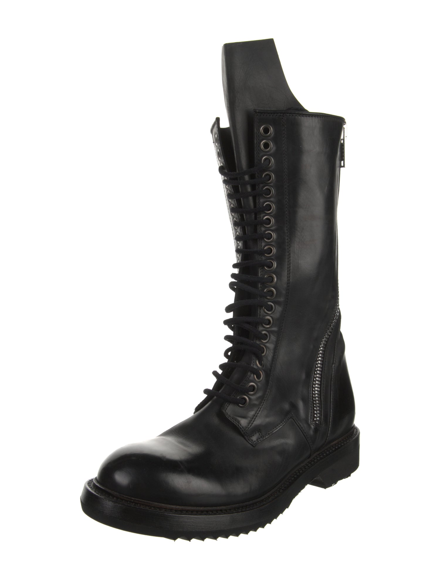 Rick Owens Leather Combat Boots