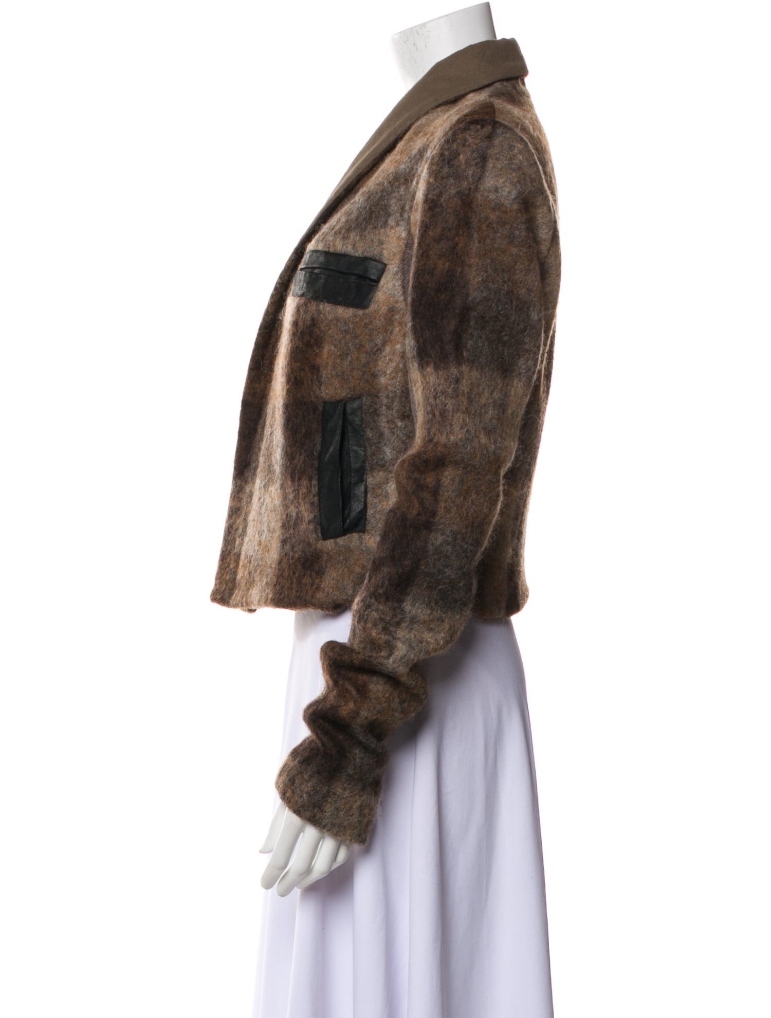 Rick Owens Vintage Plaid Print Biker Jacket