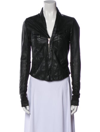 Rick Owens Leather Biker Jacket