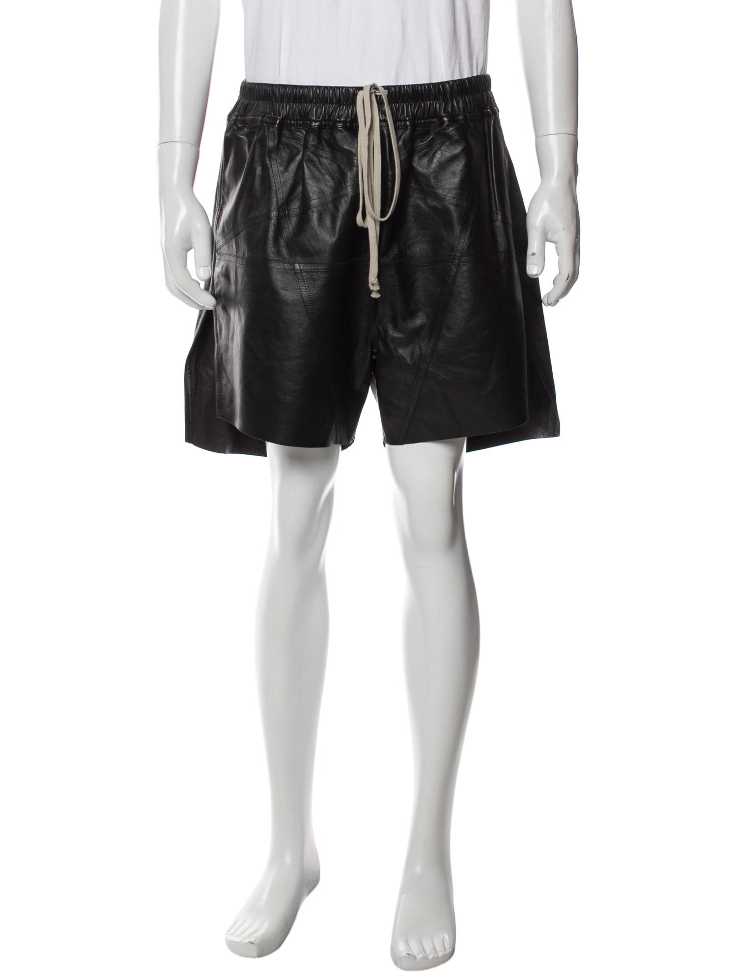 Rick Owens Lamb Leather Jogger Shorts