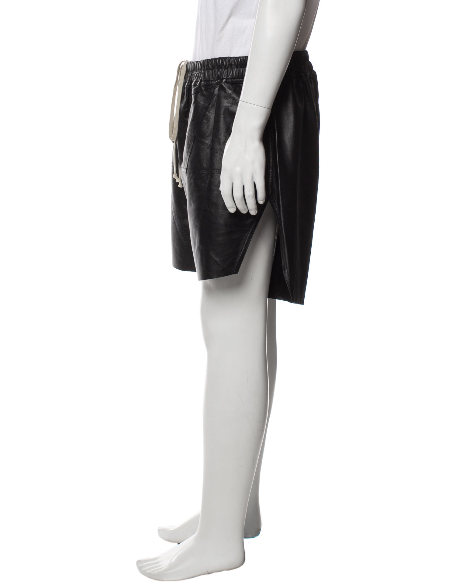 Rick Owens Lamb Leather Jogger Shorts