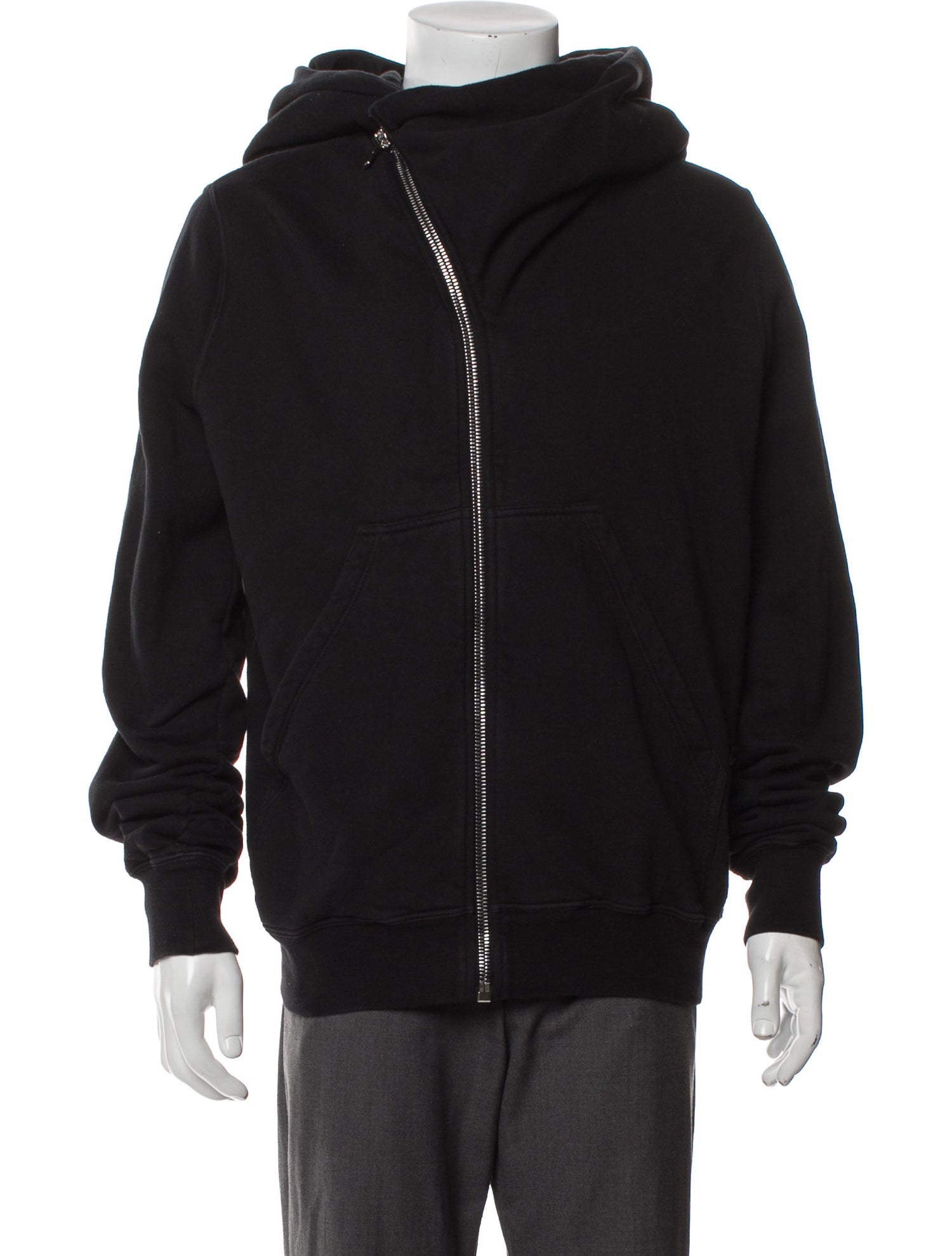 Rick Owens V-Neck Long Sleeve Hoodie