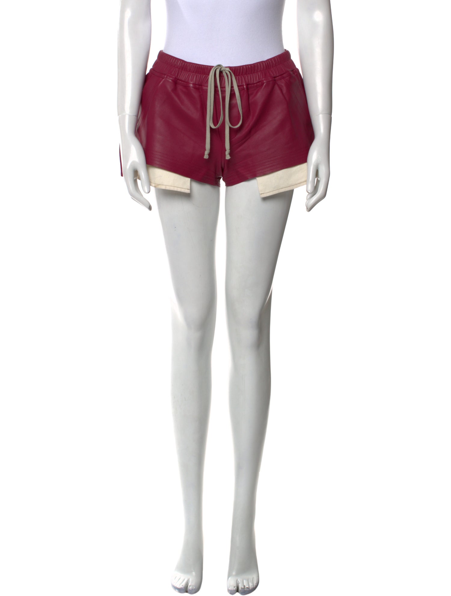 Rick Owens Lamb Leather Mini Shorts