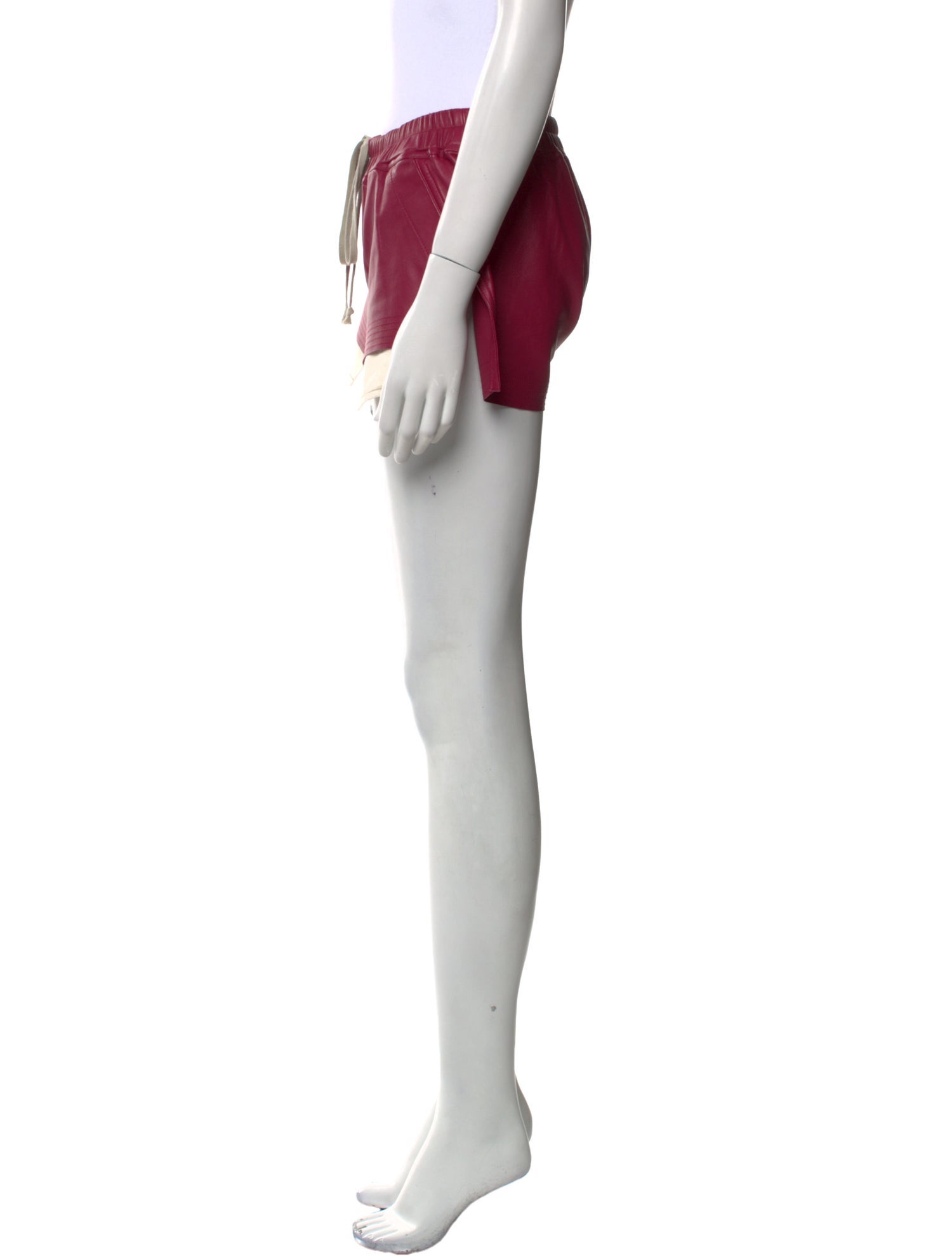 Rick Owens Lamb Leather Mini Shorts