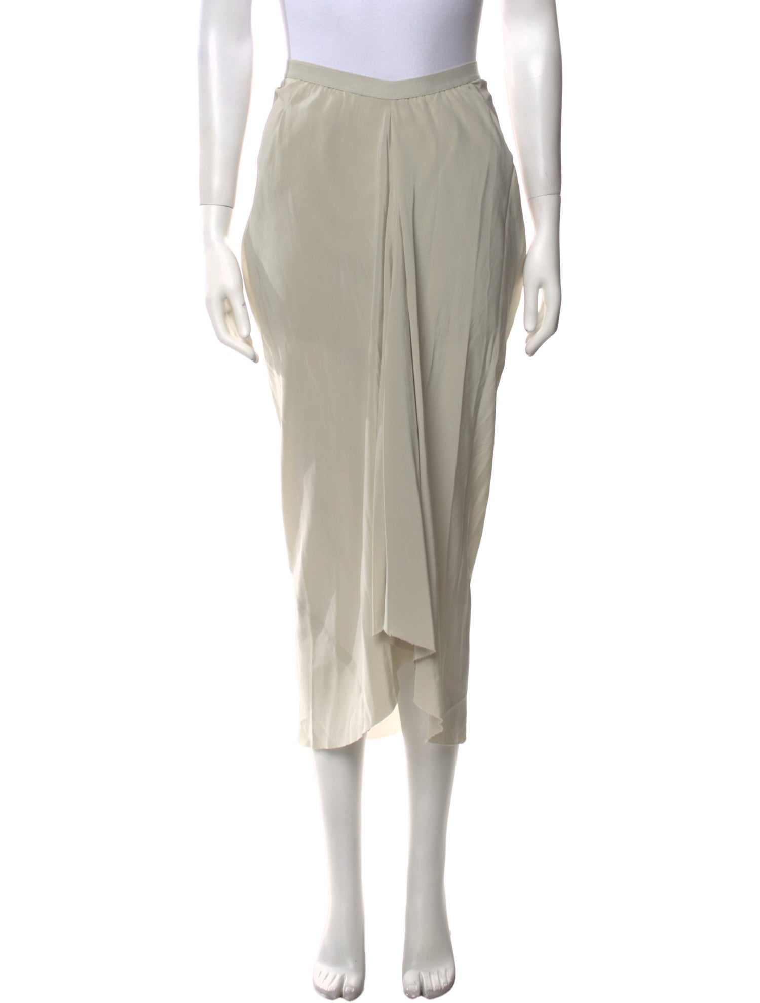 Rick Owens Silk Midi Length Skirt
