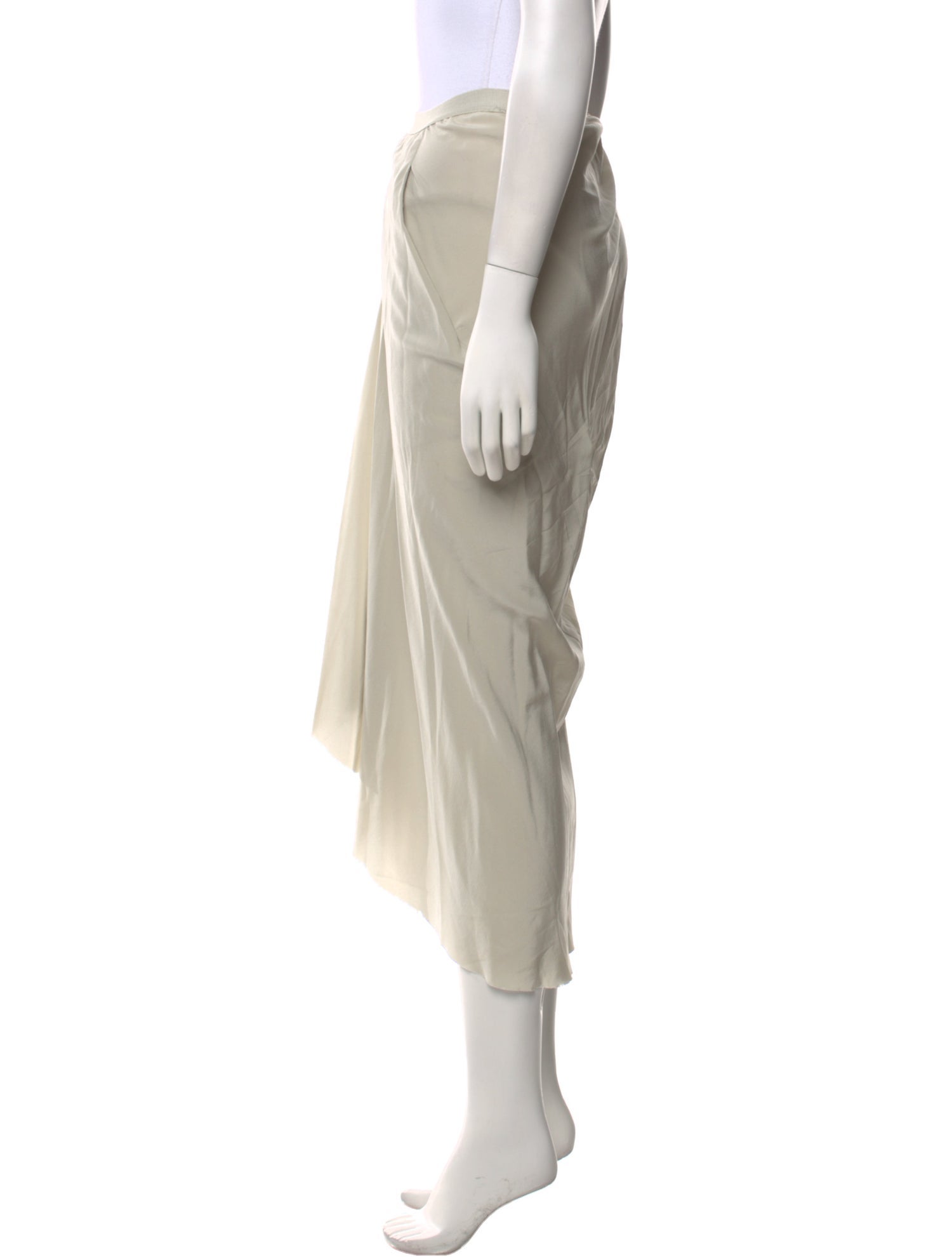 Rick Owens Silk Midi Length Skirt