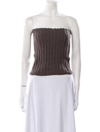 Rick Owens Cashmere Striped Crop Top