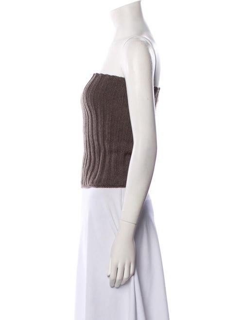 Rick Owens Cashmere Striped Crop Top