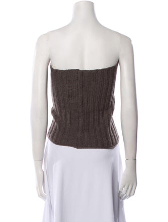 Rick Owens Cashmere Striped Crop Top