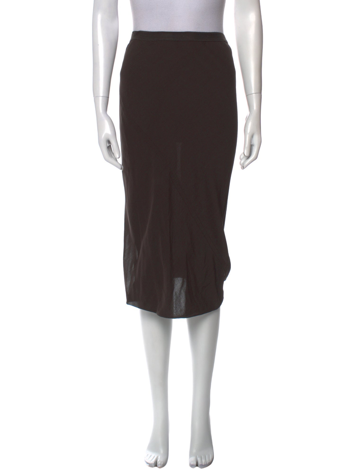 Rick Owens Silk Midi Length Skirt