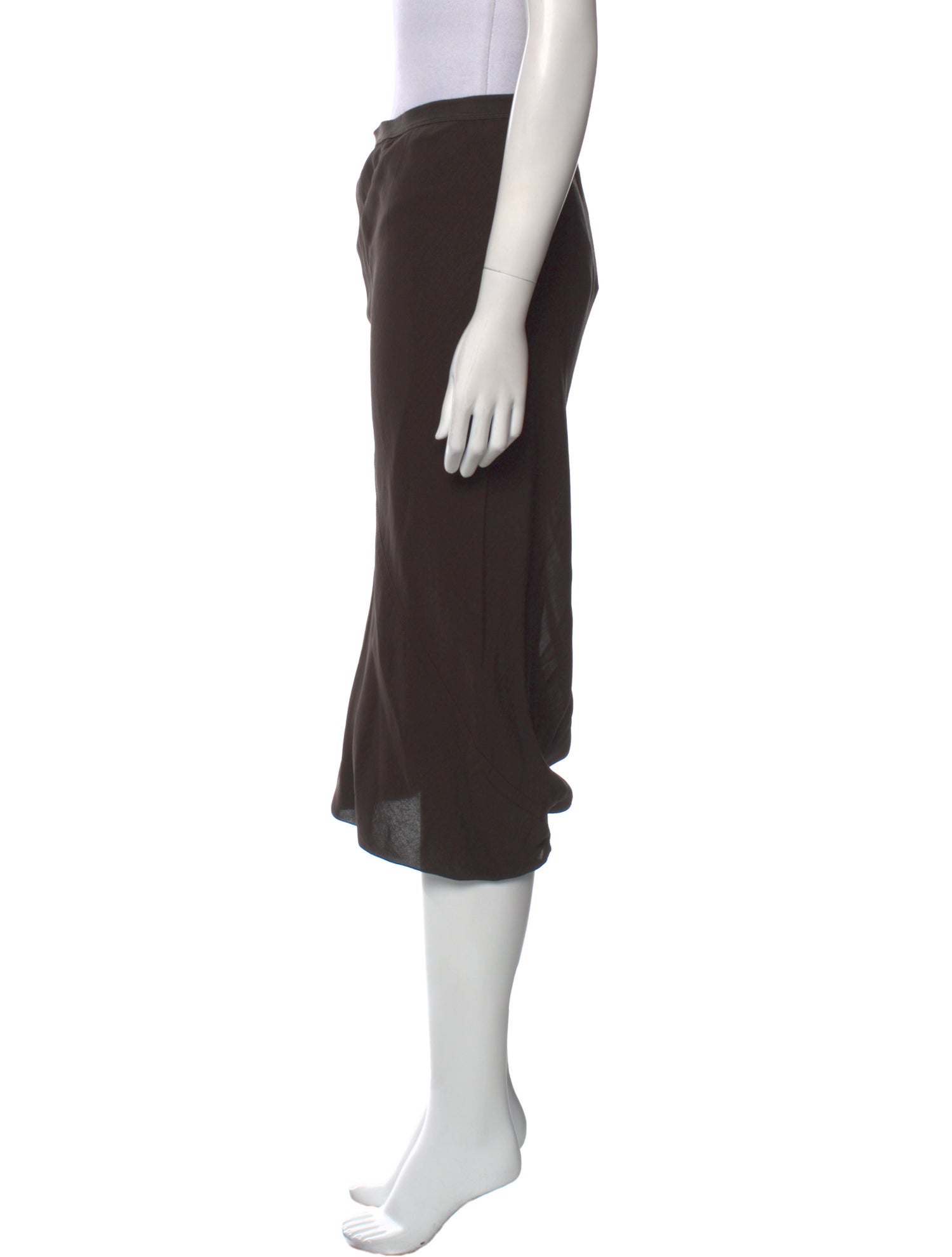 Rick Owens Silk Midi Length Skirt