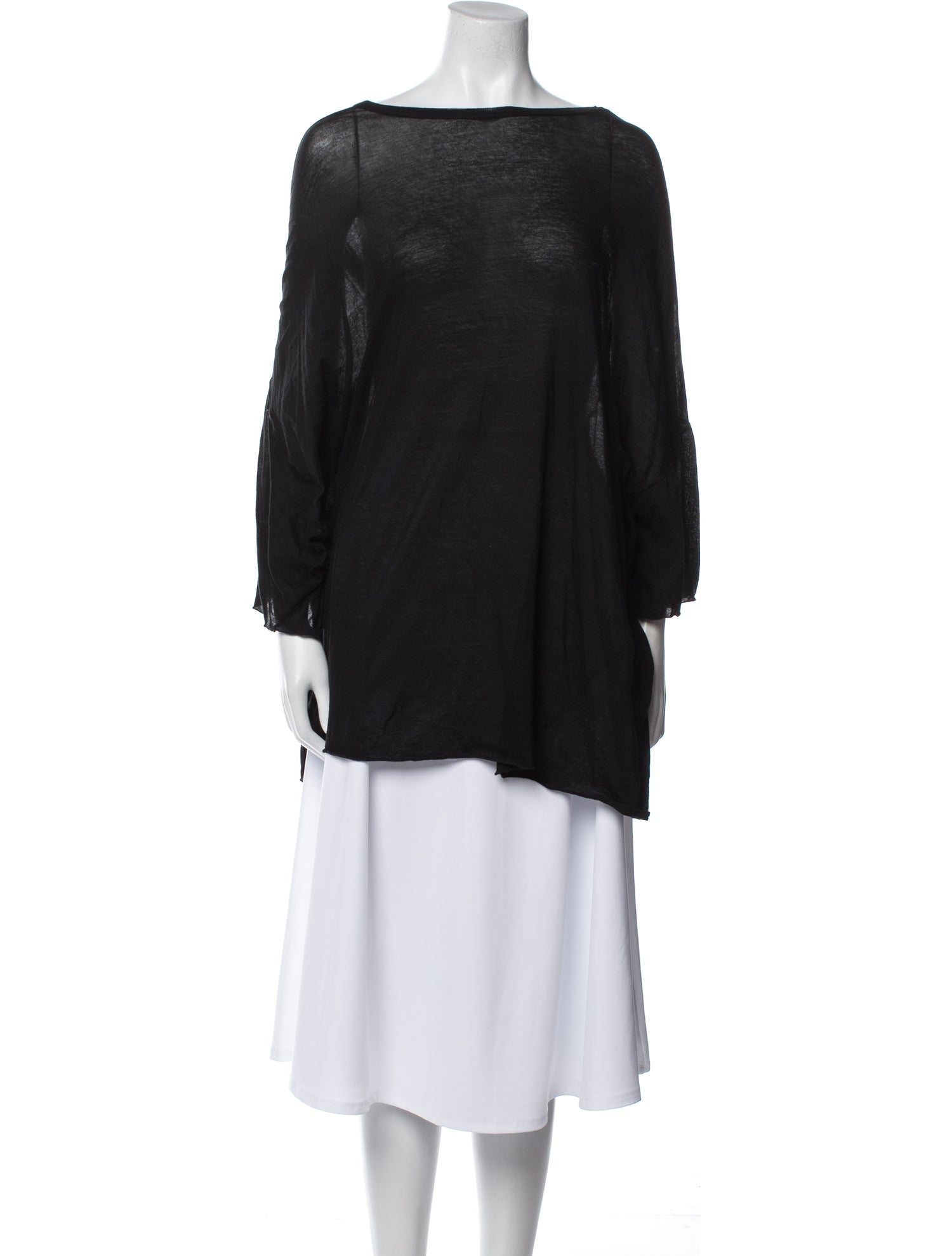 Rick Owens Bateau Neckline Long Sleeve Tunic