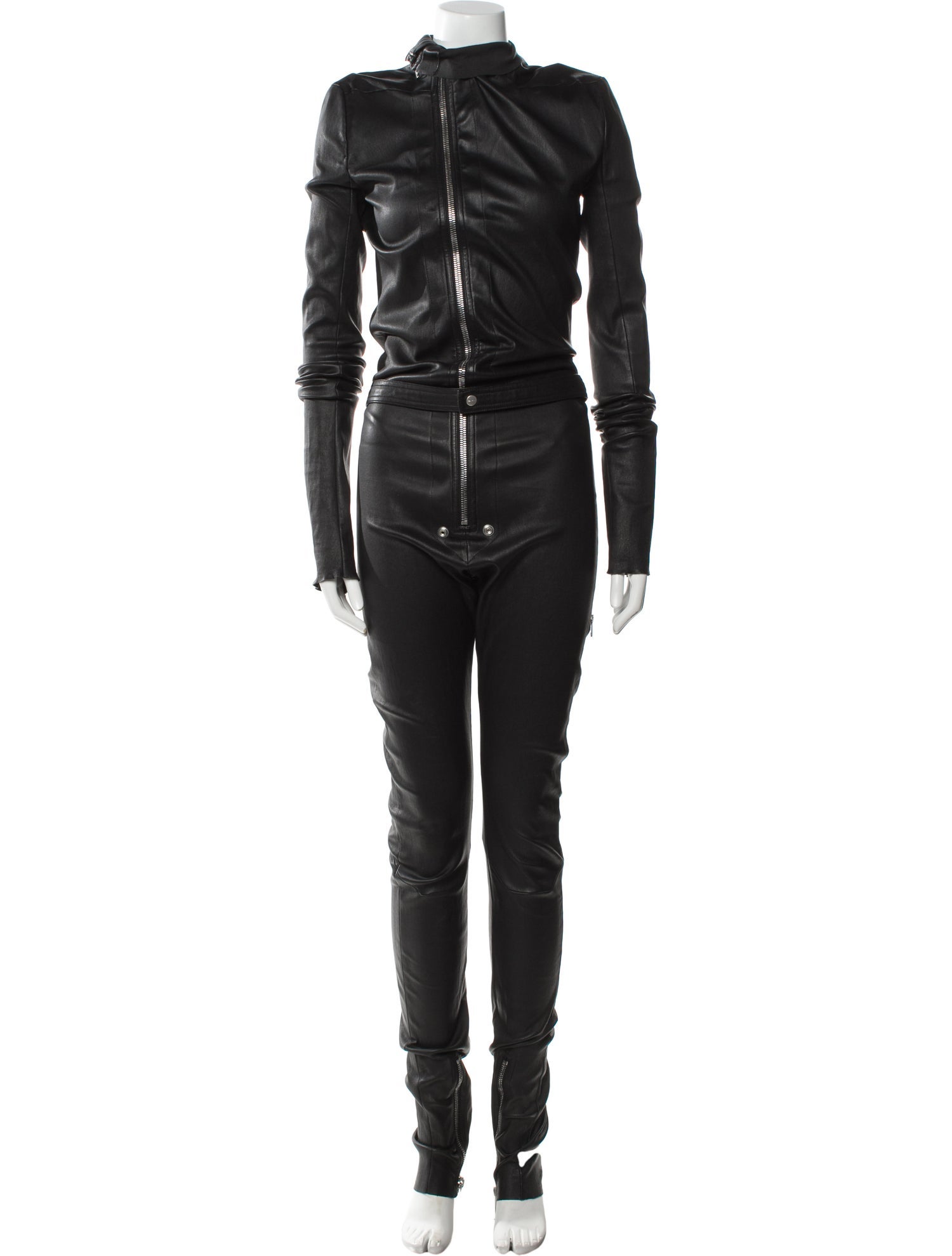 Rick Owens Leather Crew Neck Jumpsuit
