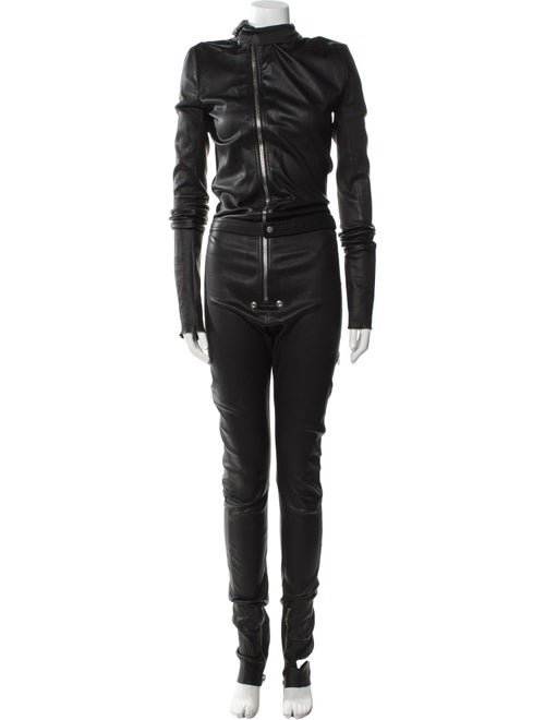 Rick Owens Leather Crew Neck Jumpsuit