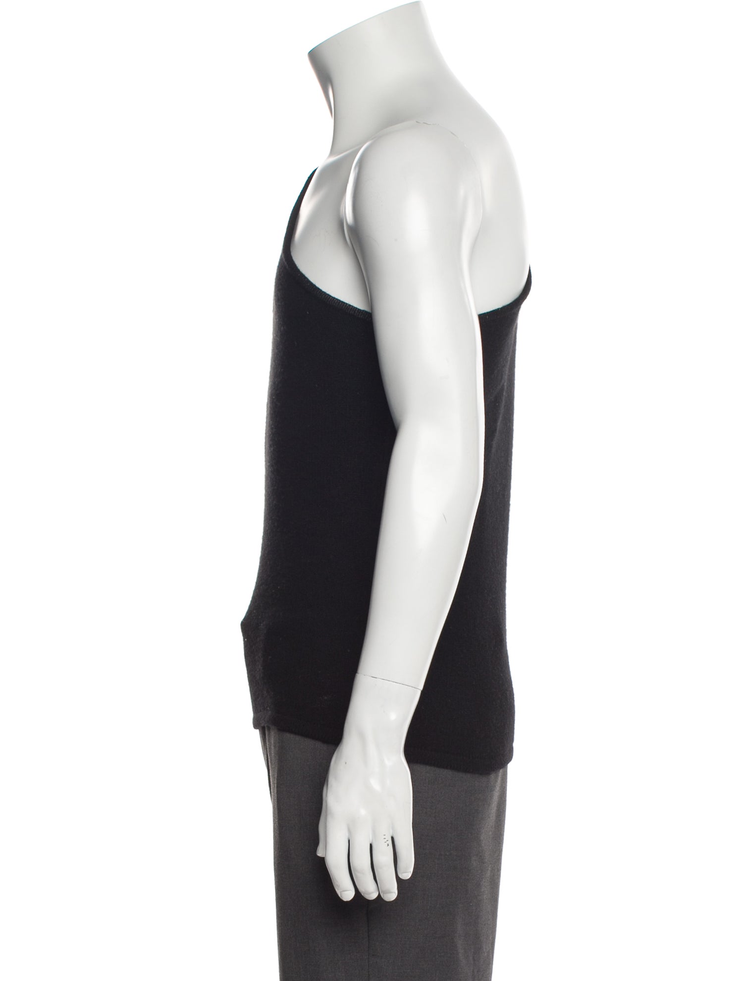 Rick Owens Cashmere Asymmetrical Neckline Sweater Vest