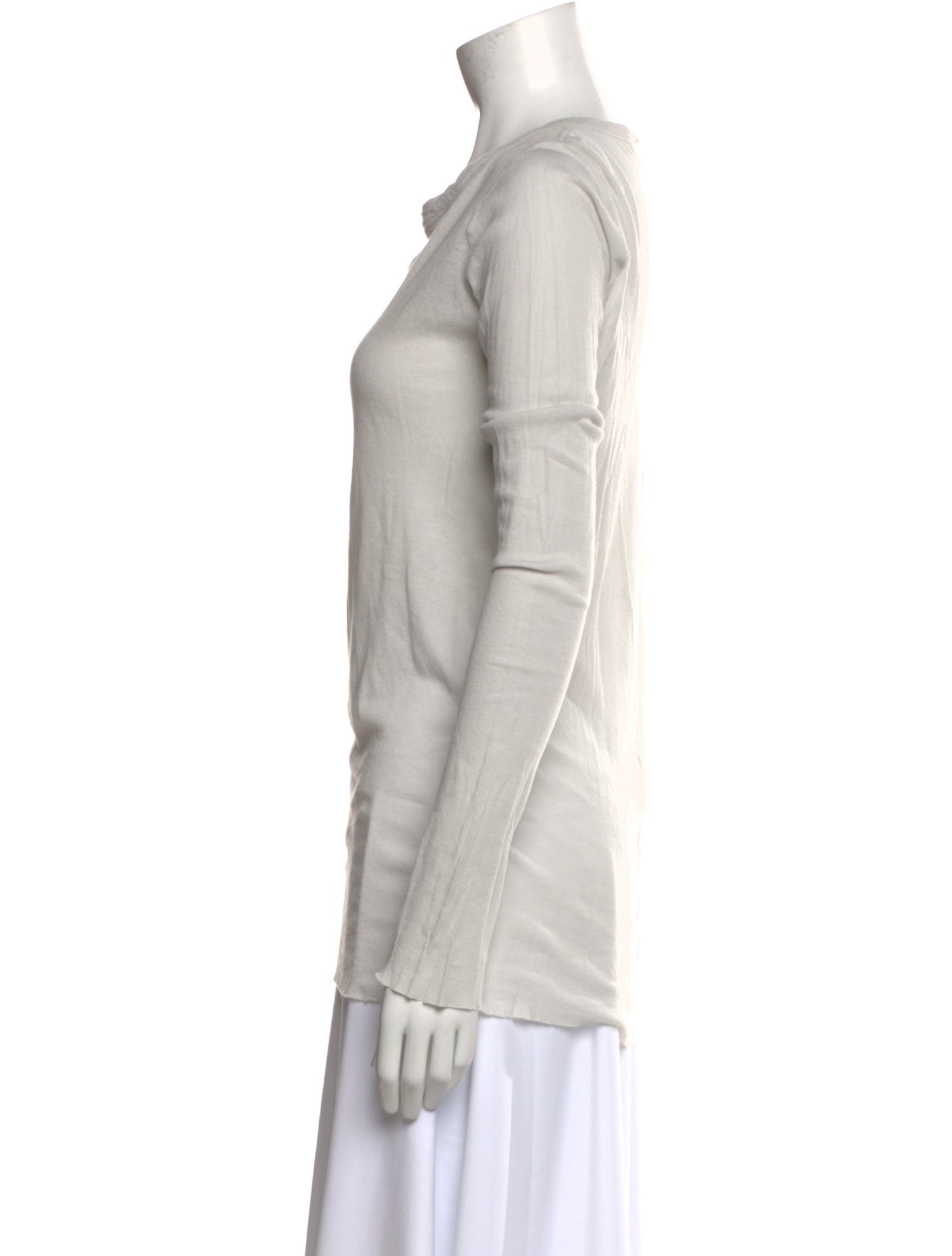 Rick Owens Scoop Neck Long Sleeve T-Shirt