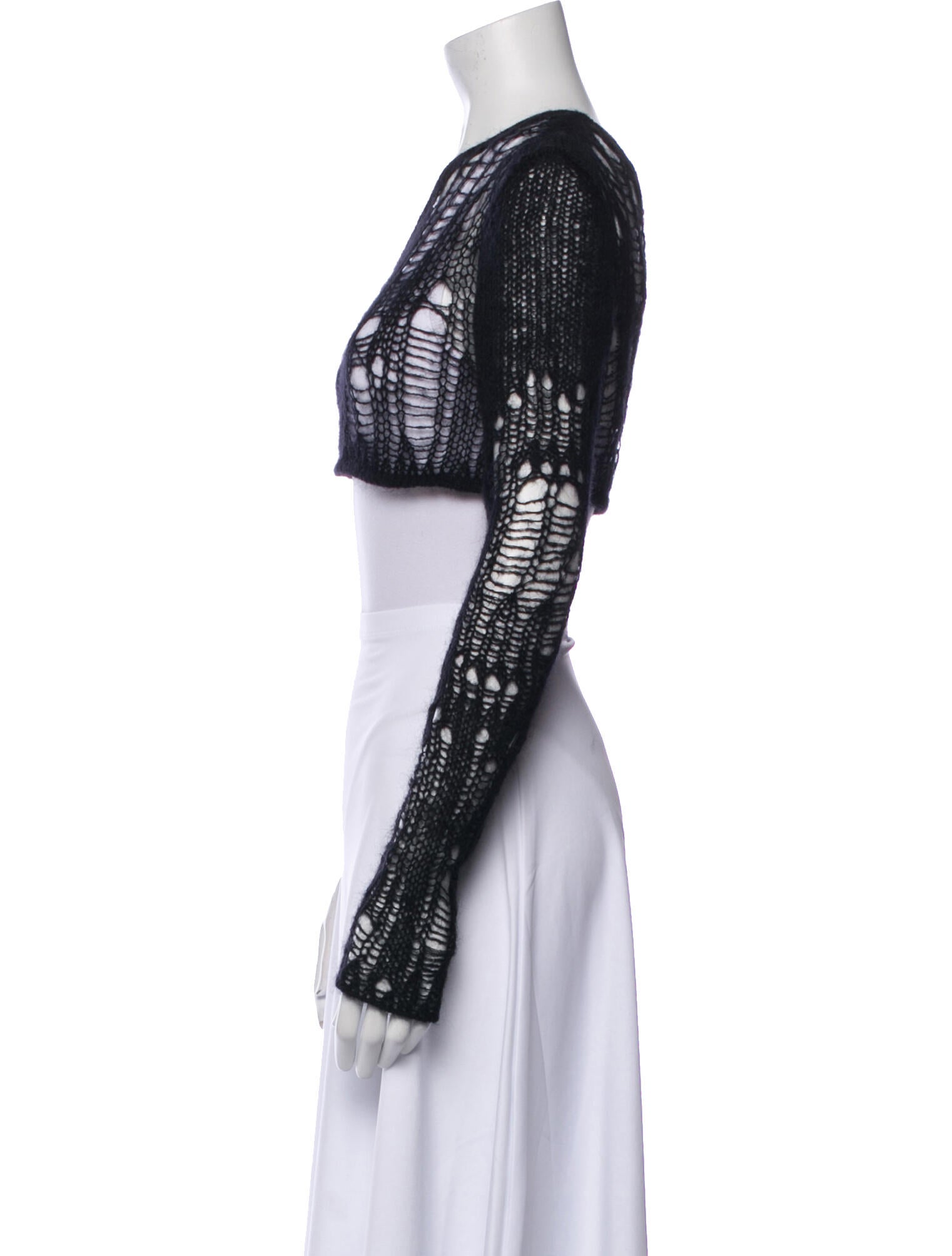 Rick Owens Cashmere One-Shoulder Crop Top