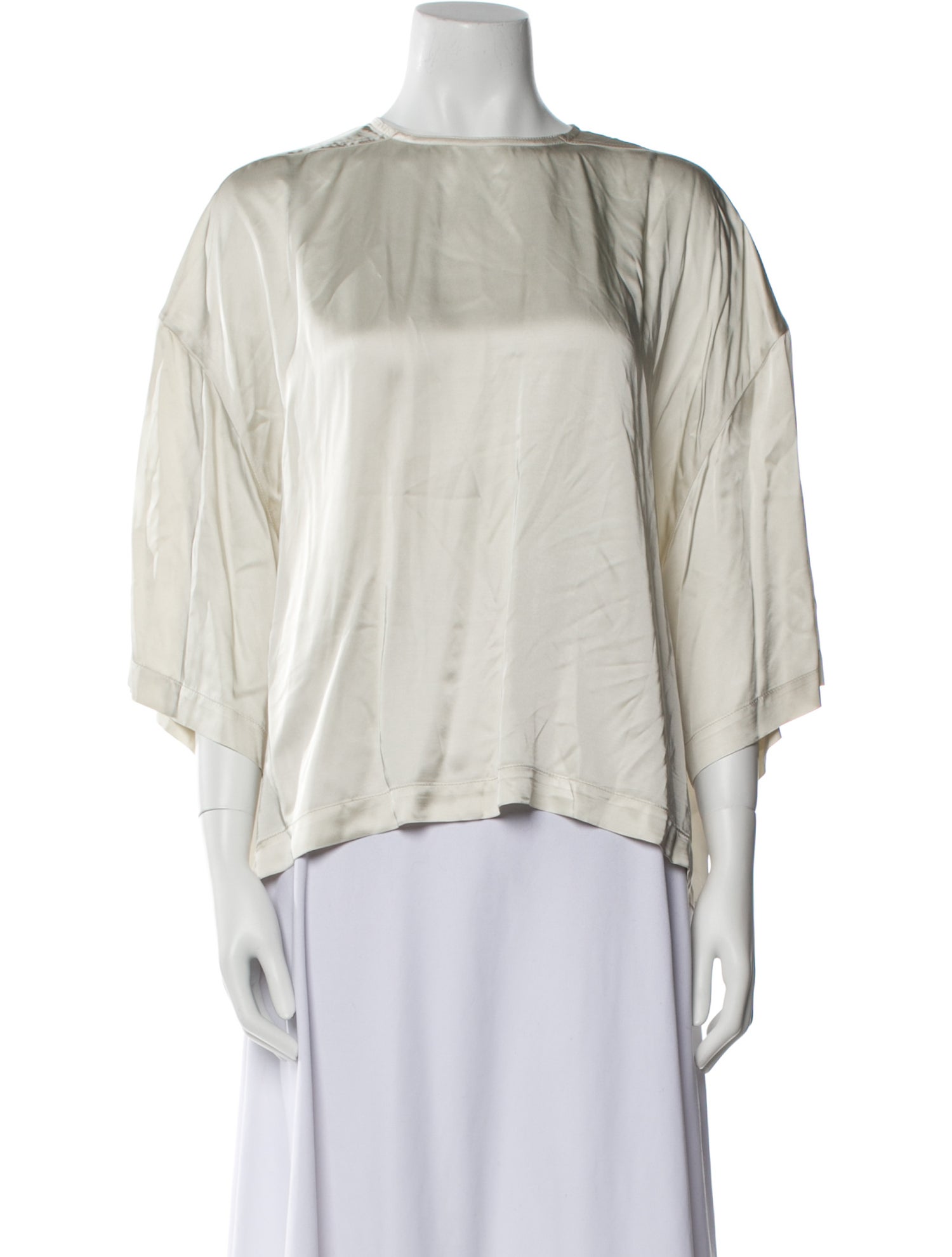 Rick Owens Bateau Neckline Three-Quarter Sleeve Blouse