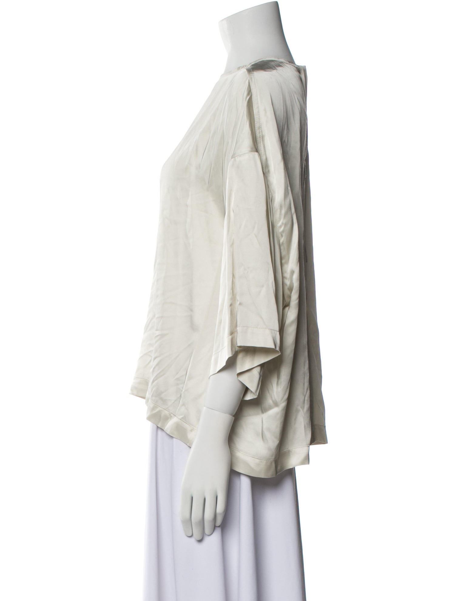 Rick Owens Bateau Neckline Three-Quarter Sleeve Blouse