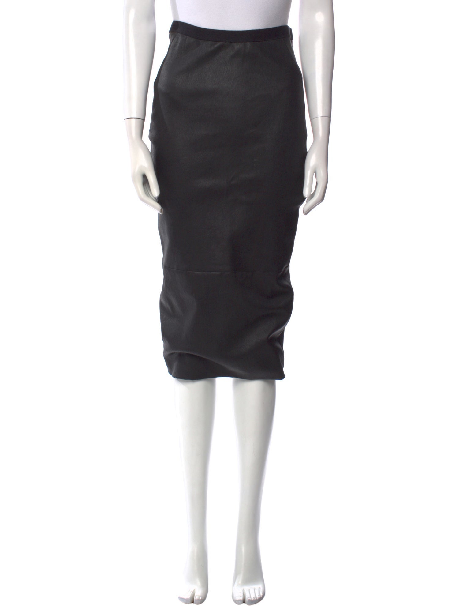 Rick Owens Lamb Leather Knee-Length Skirt