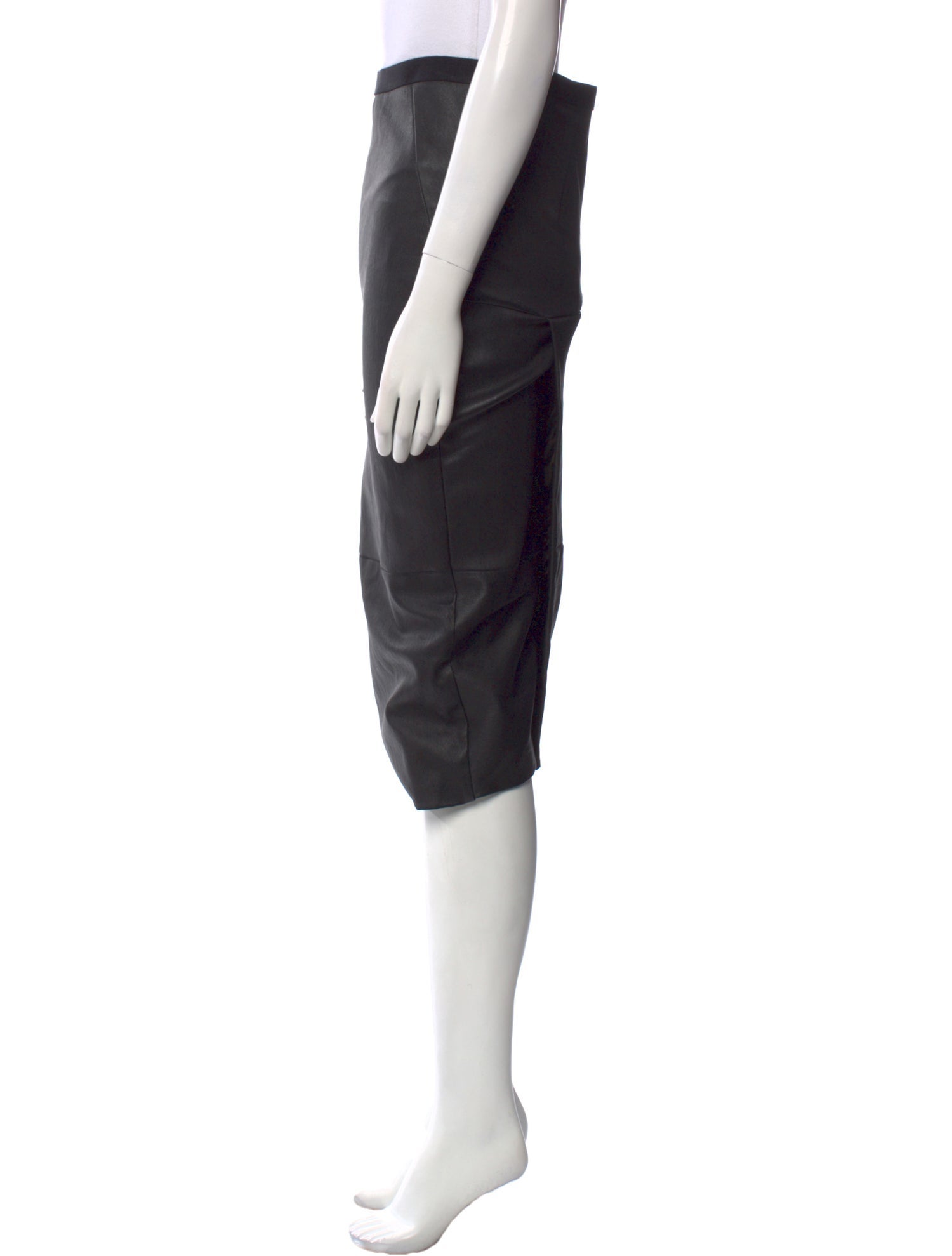Rick Owens Lamb Leather Knee-Length Skirt
