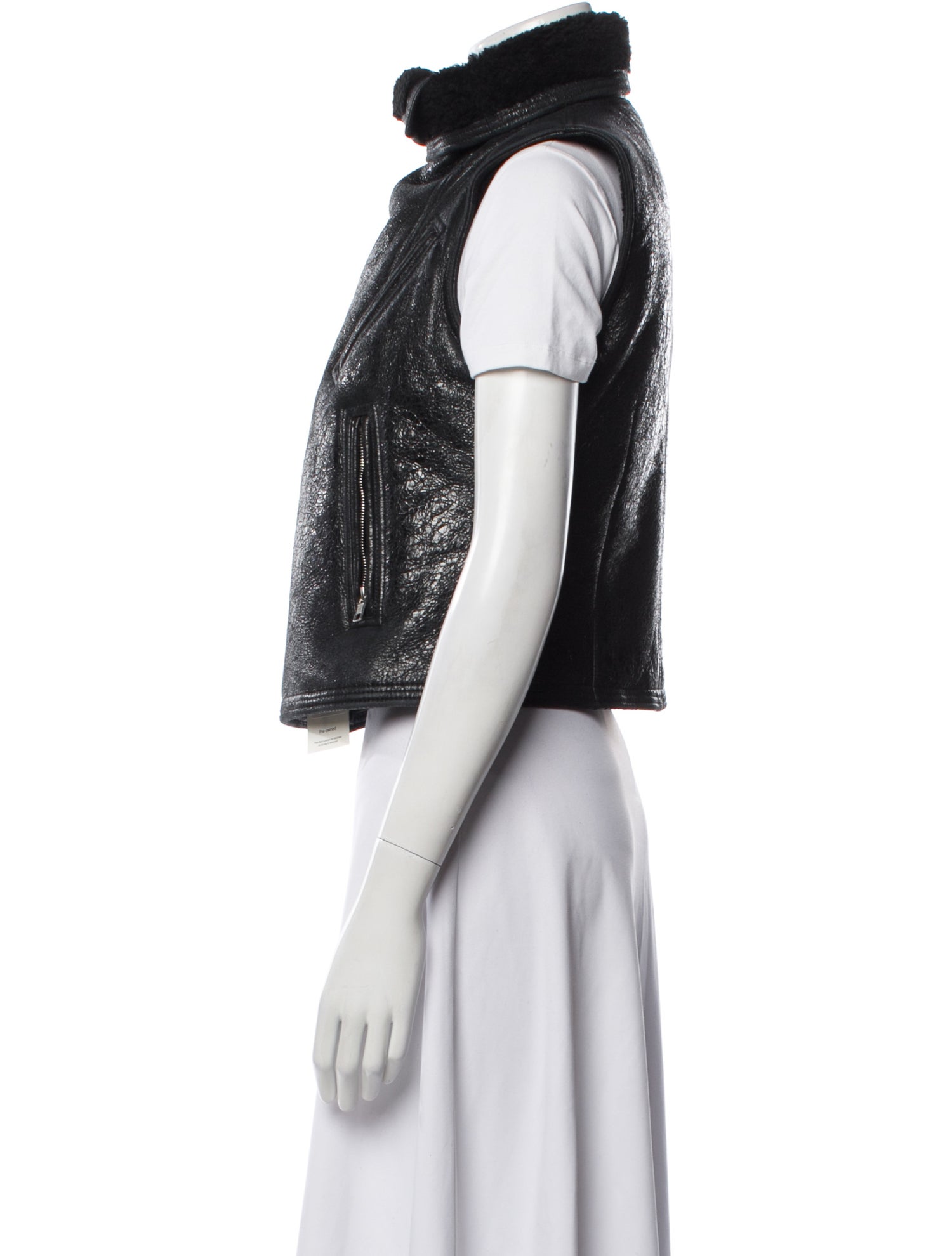 Rick Owens 2015 'Sphinx' Moto Gilet Fur Jacket
