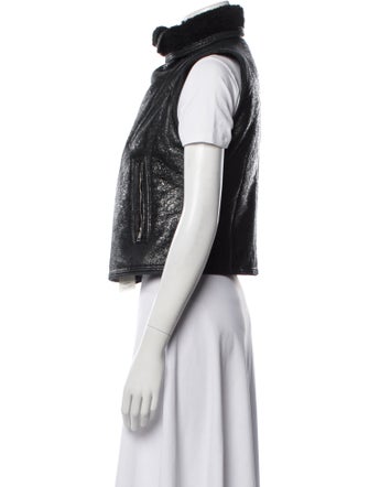 Rick Owens 2015 'Sphinx' Moto Gilet Fur Jacket