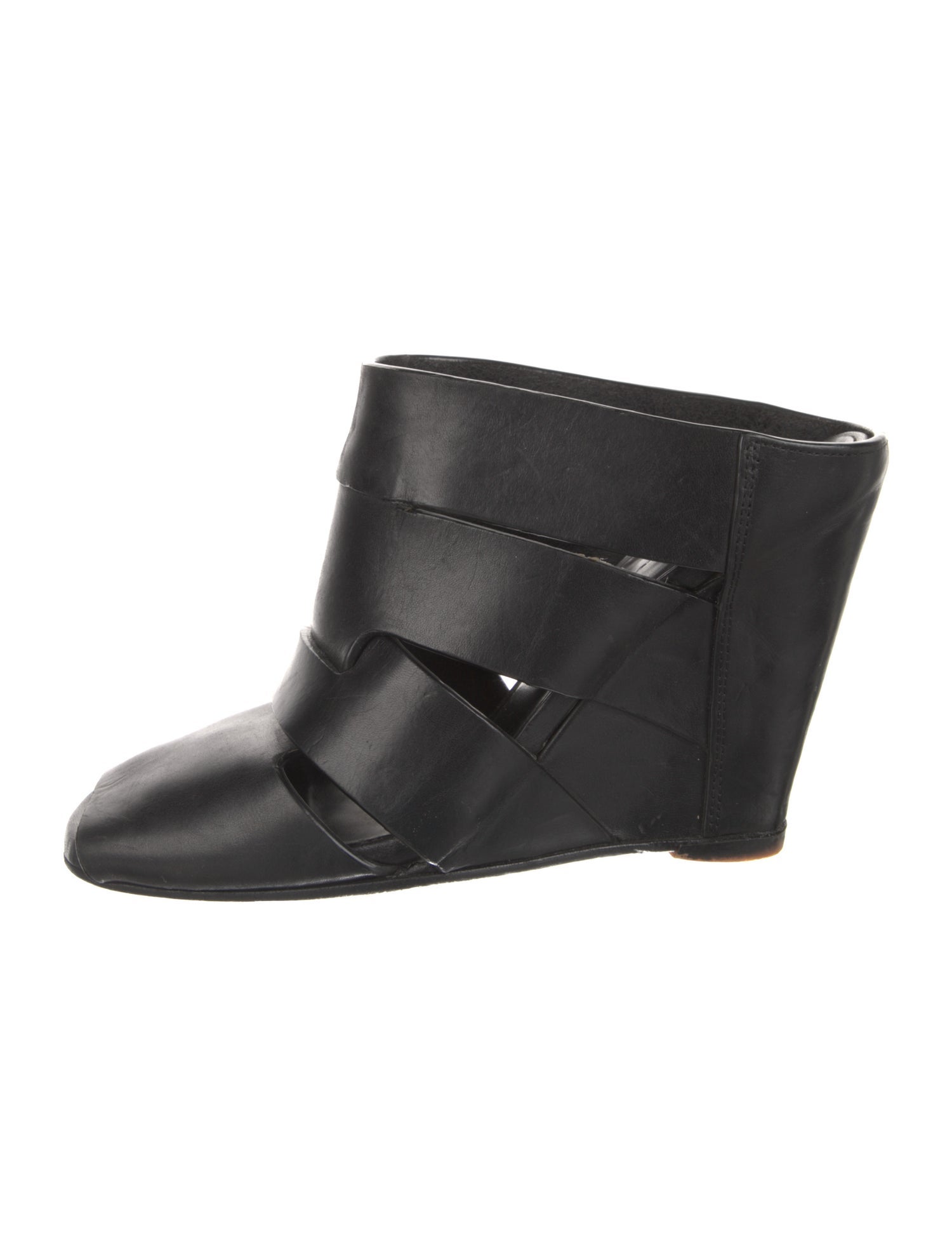 Rick Owens Leather Cutout Accent Mules