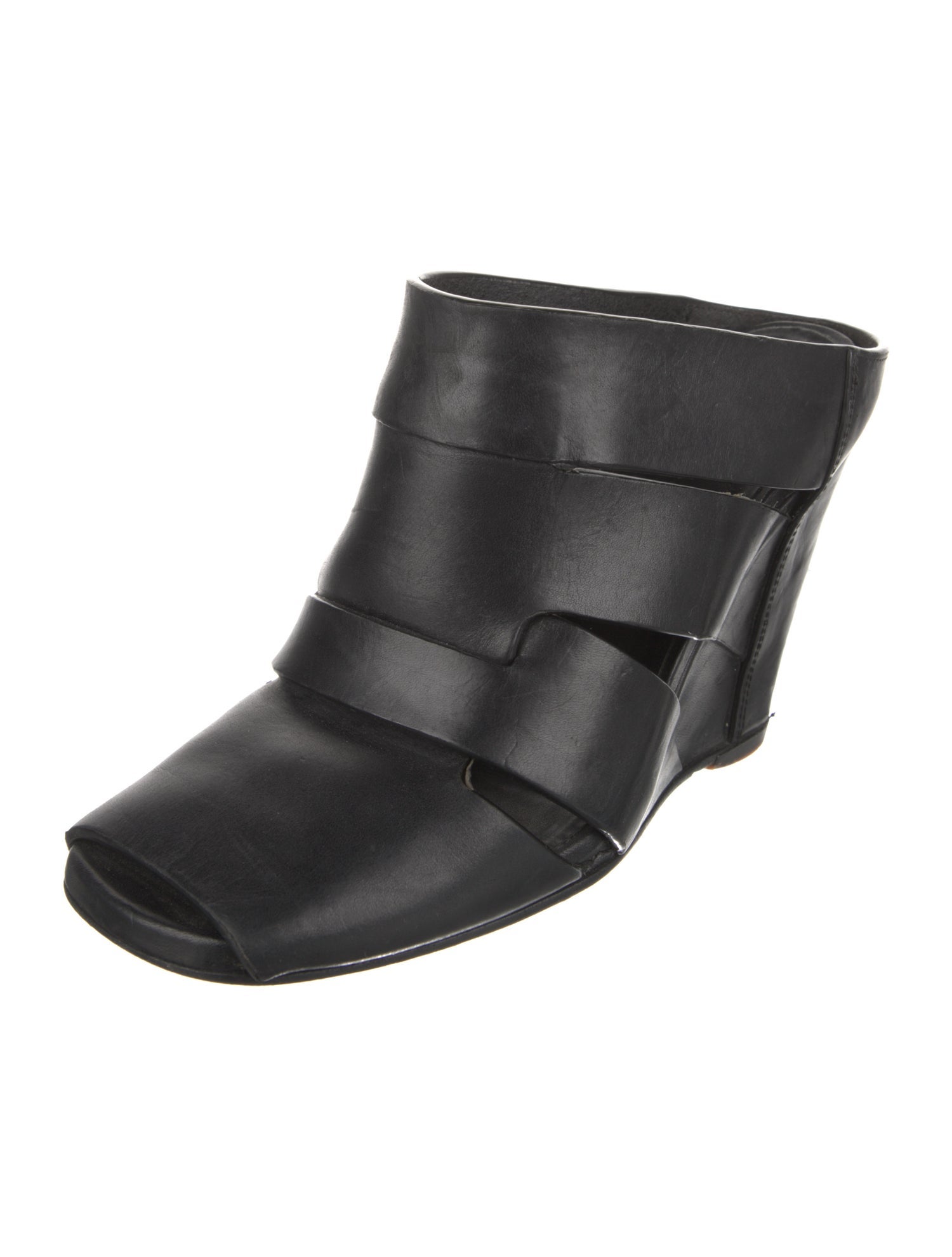 Rick Owens Leather Cutout Accent Mules