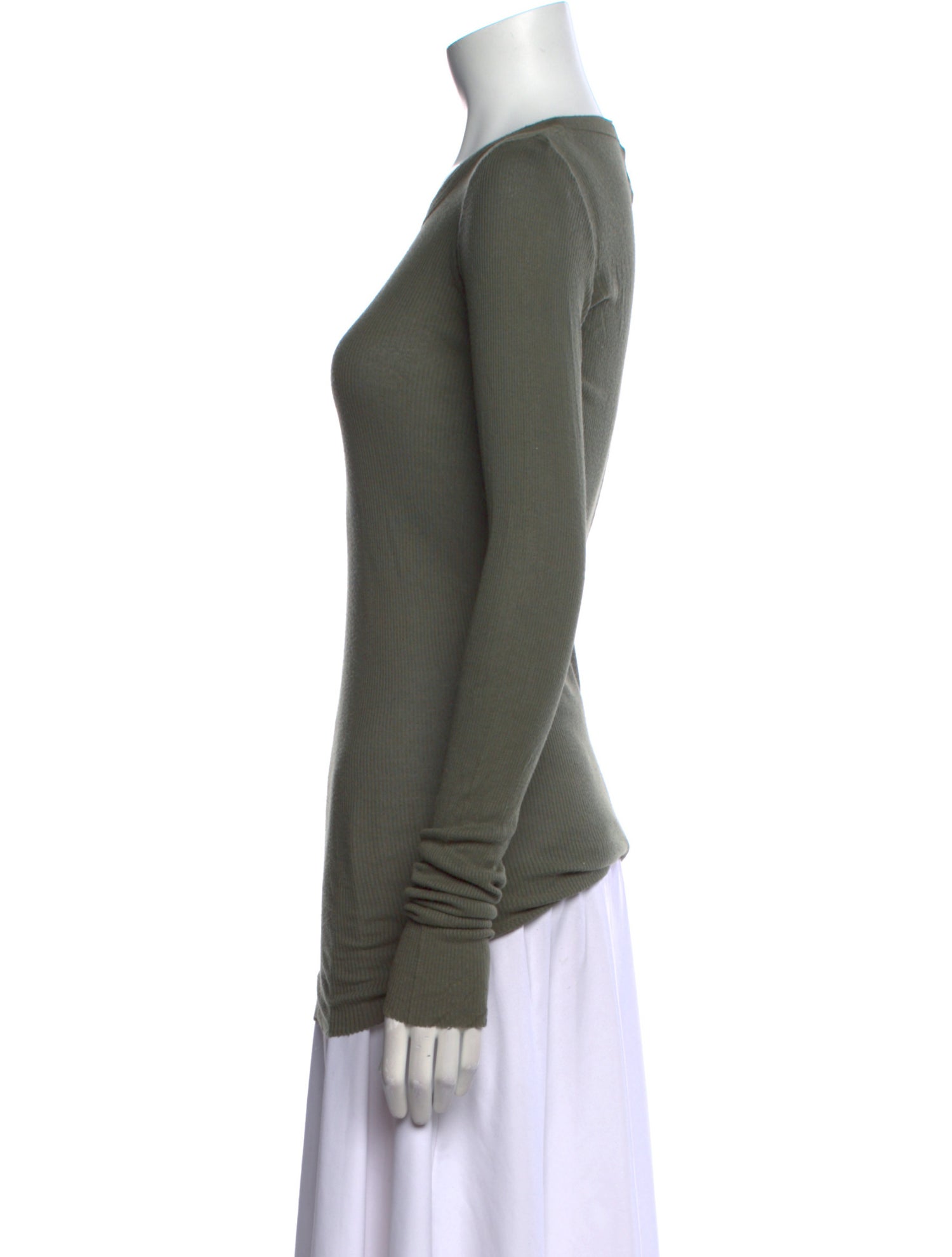 Rick Owens Scoop Neck Long Sleeve T-Shirt