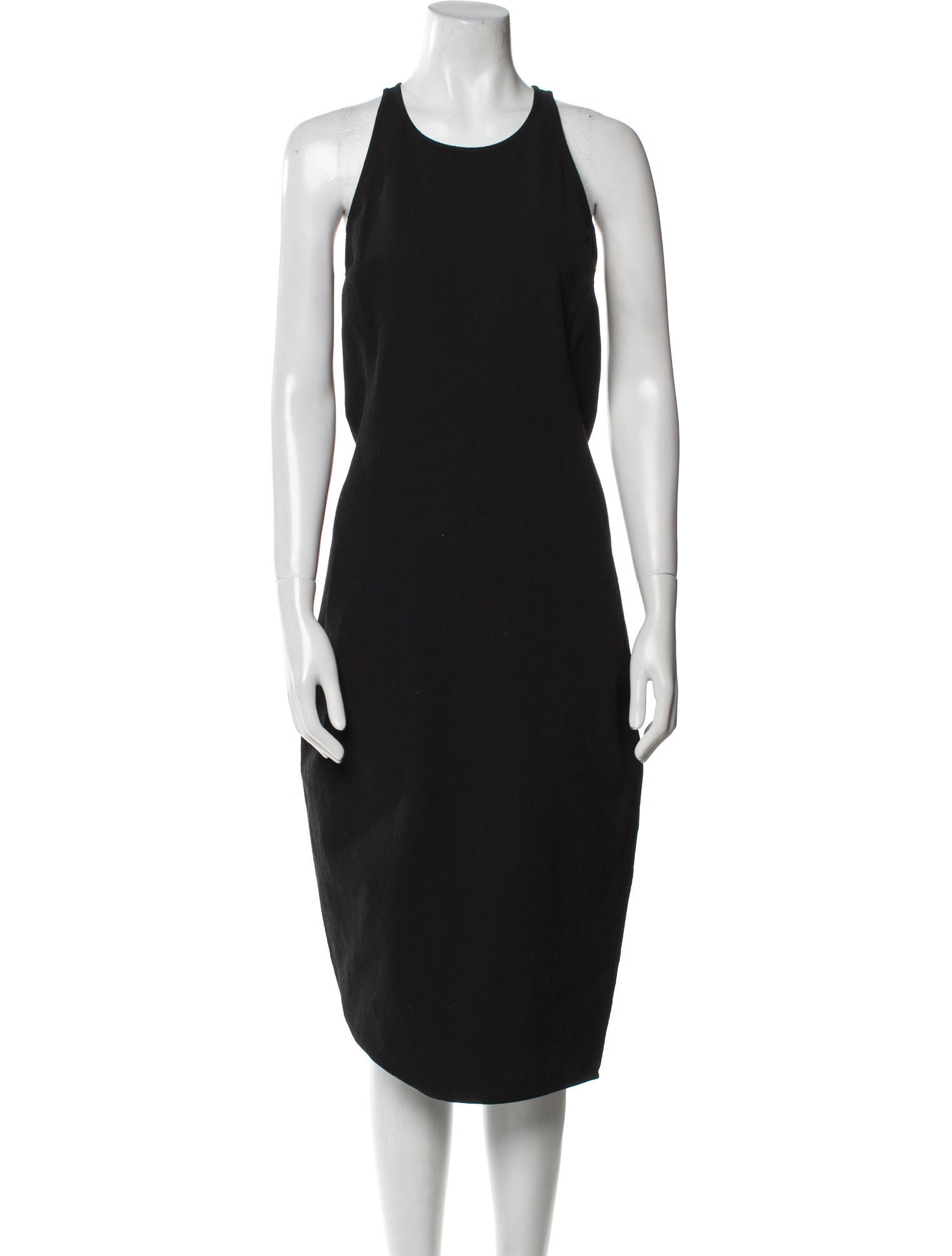 Rick Owens Scoop Neck Midi Length Dress