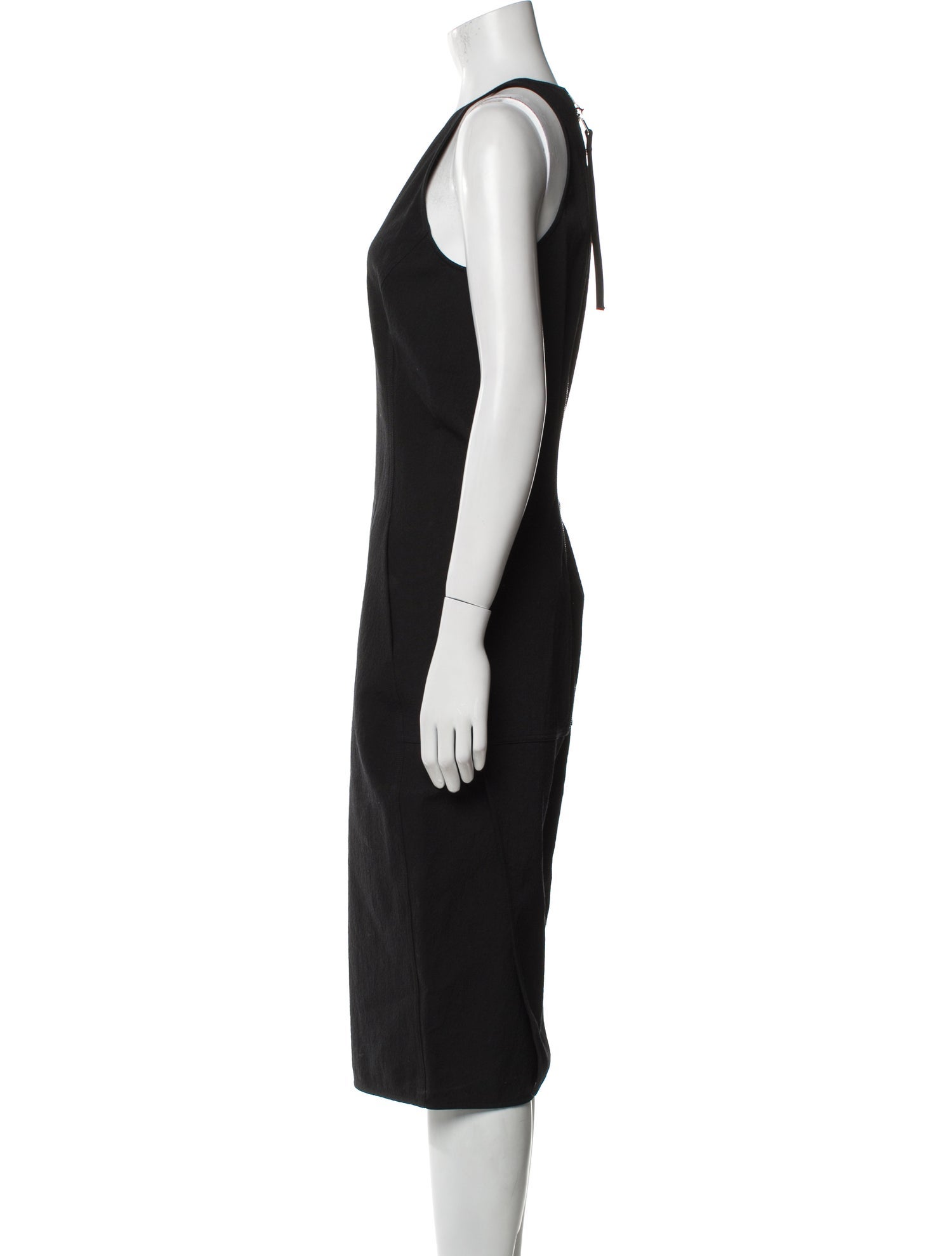 Rick Owens Scoop Neck Midi Length Dress