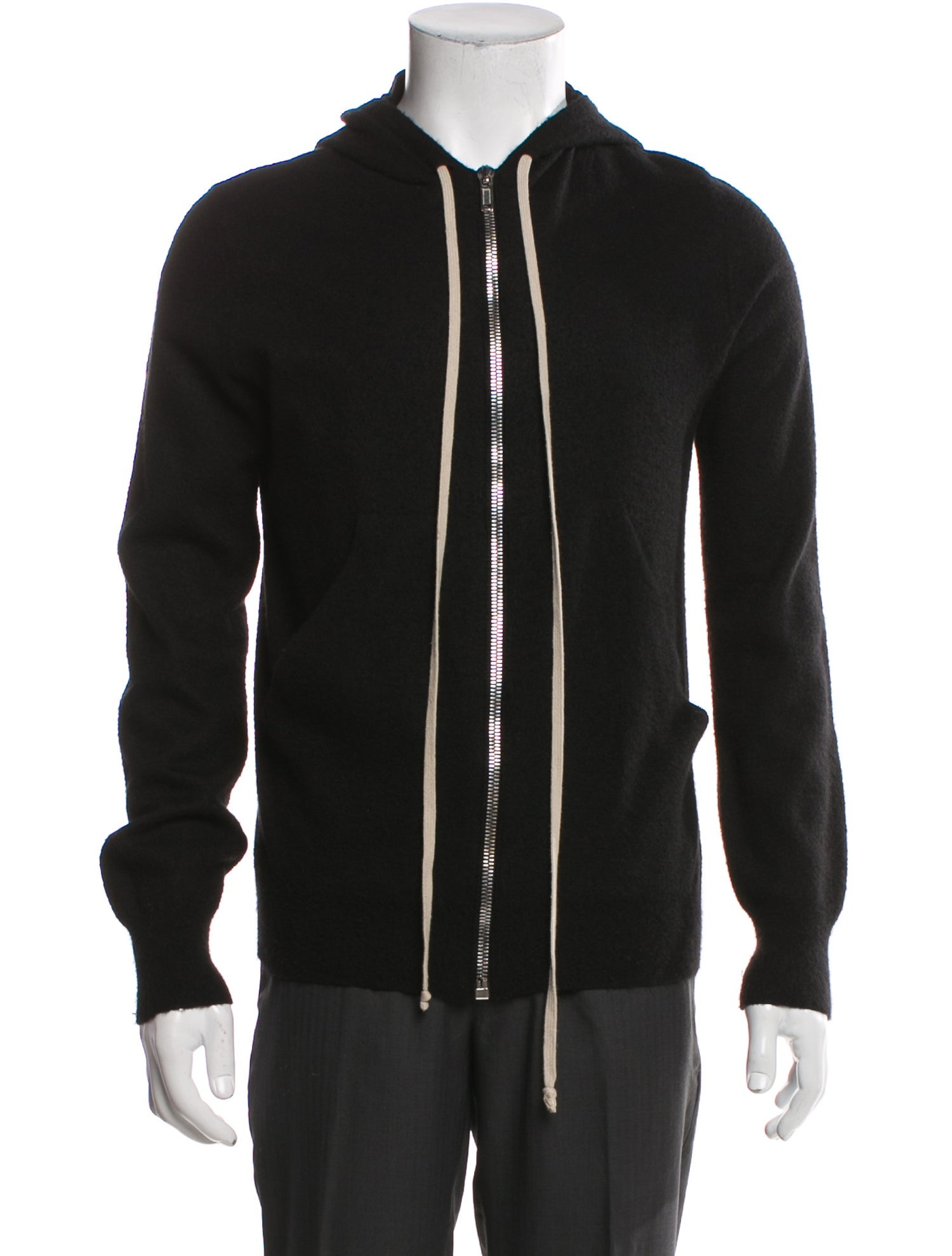 Rick Owens Cashmere V-Neck Hoodie