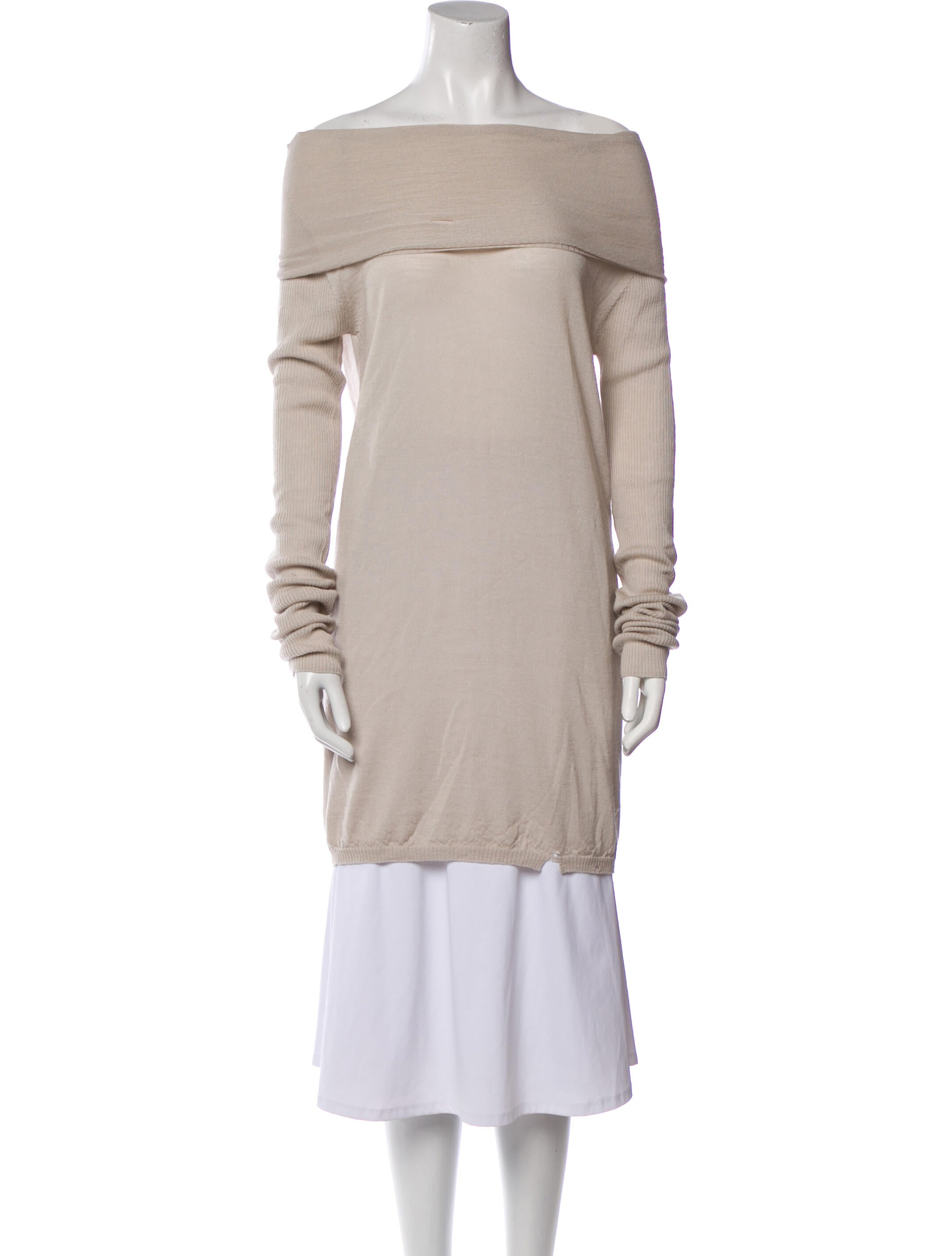 Rick Owens Virgin Wool Off-The-Shoulder Sweater